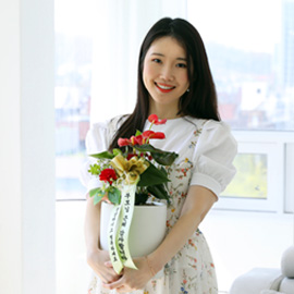 [서울,전국배송,지방화기변경] 존경하는 마음 담아 -  빨강꽃이 피어 있는 안스리움 꽃배달 꽃집