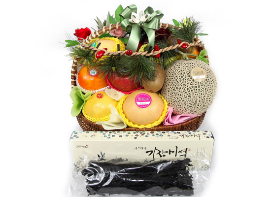 Love Fruit Basket - 과일바구니(+기장미역) 세트 [플라워119-11호]
