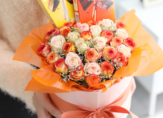 [빼빼로데이] Tangerine flowerbox - 탠저린 장미 플라워박스