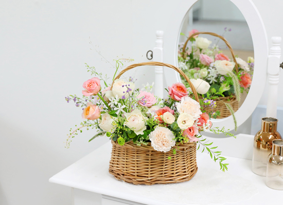 [전국배송]꽃으로 가득한 정원 - 내츄럴 플라워 바스켓 꽃집 꽃배달