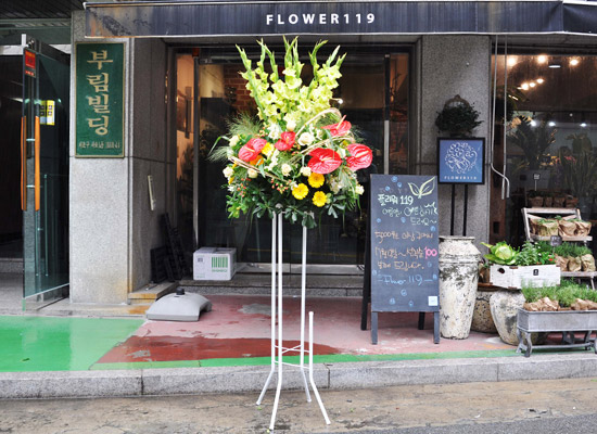 [플라워119 디자인화환] 레드포인트 축하화환 꽃집 꽃배달