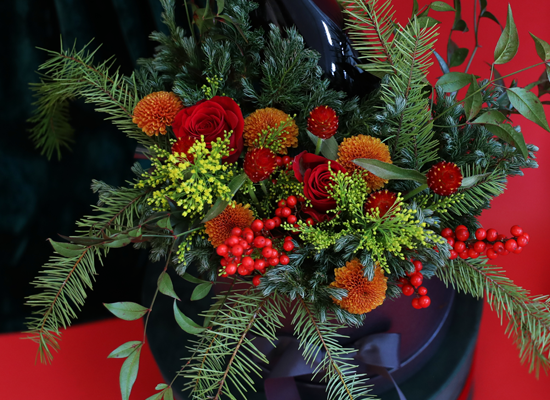 Christmas Wine Bloom Box (κ)  ɹ