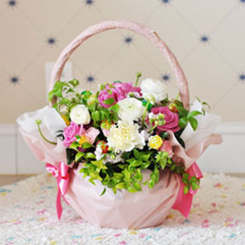 [서울배송] Pink basket(바구니 품절시 변경될 수 있음) 꽃배달 꽃집