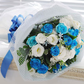 That's cool - Blue rose bouquet ɹ 