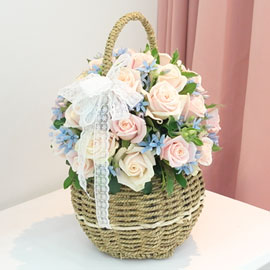 장미의 맹세 - pink cotton candy(봄,겨울엔 블루옥시 대신 다른꽃으로 대체됩니다 꽃배달 꽃집