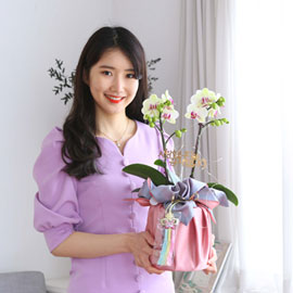 [서울]정성이 느껴지는[ 보자기 포장] 그린베어 (소) 꽃배달 꽃집