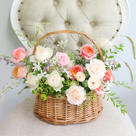 꽃으로 가득한 정원 - 내츄럴 플라워 바스켓 꽃배달 꽃집