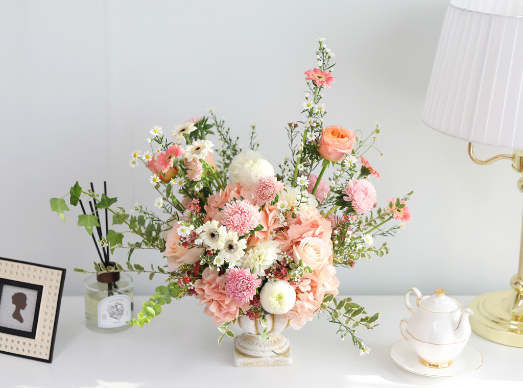 French peach centerpiece _ °ø°£¿¡ È»çÇÔÀ» ´õÇØ¿ä ²ÉÁý ²É¹è´Þ