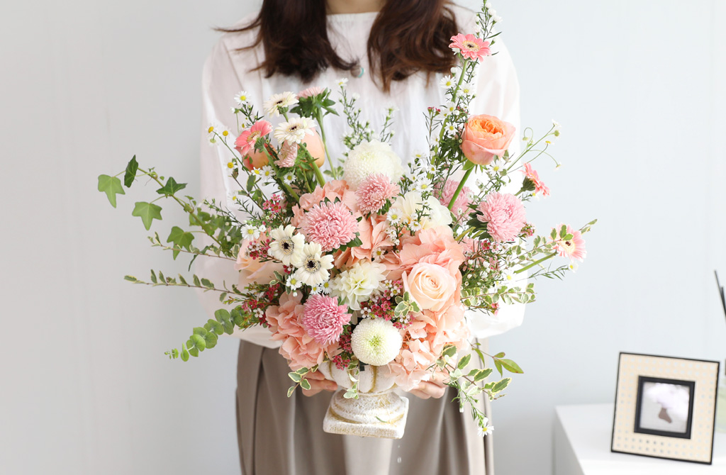 French peach centerpiece _ °ø°£¿¡ È»çÇÔÀ» ´õÇØ¿ä ²ÉÁý ²É¹è´Þ