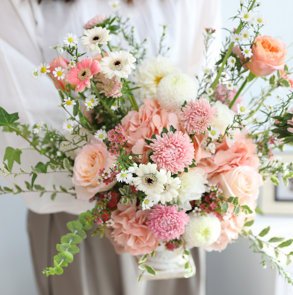 French peach centerpiece _ °ø°£¿¡ È»çÇÔÀ» ´õÇØ¿ä ²ÉÁý ²É¹è´Þ