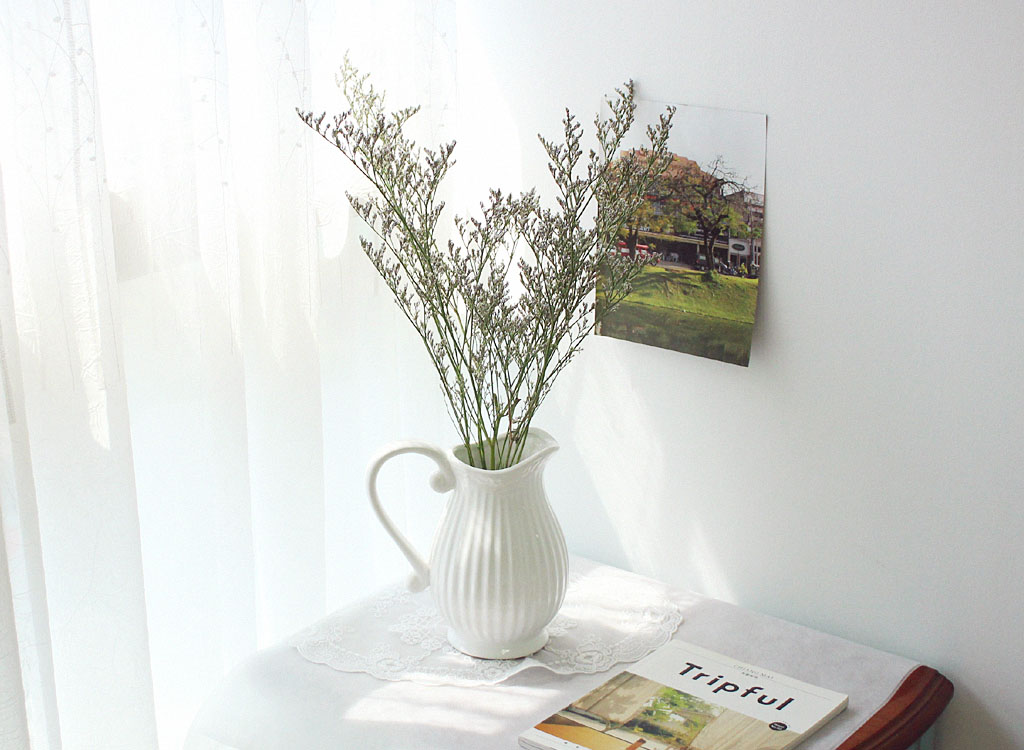 White Glass Vase ²ÉÁý ²É¹è´Þ