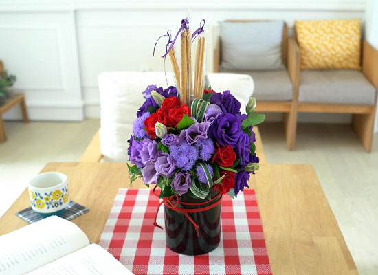 []day - Black vase Flower  ɹ